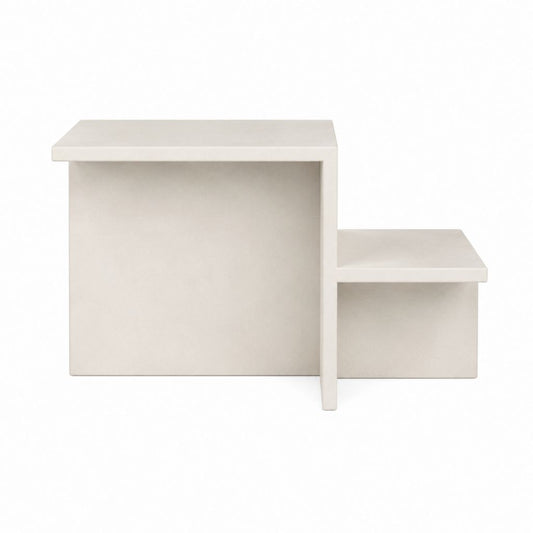 Couchtisch-Set 2-teilig Weiß MDF rechteckig 70 x 50 x 45 cm und 50 x 35 x 30 cm