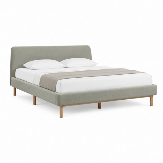 Polsterbett Doppelbett Graugrün Polyester Rechteckig 160 x 200 cm mit Kopfteil