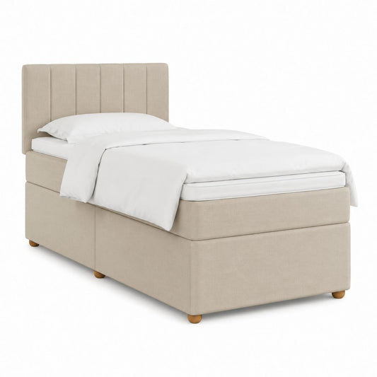 Boxspringbett Beige Polyester Rechteckig 90 x 200 cm