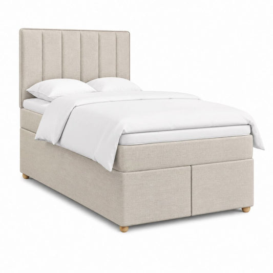 Polsterbett mit Bettkasten Beige Polyester Rechteckig 140 x 200 cm