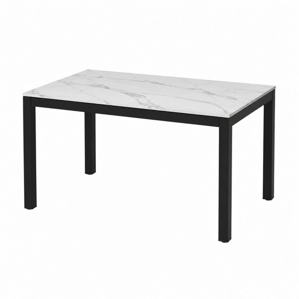 Gartentisch Schwarz Weiß Keramikglas rechteckig 150 x 90 x 75 cm