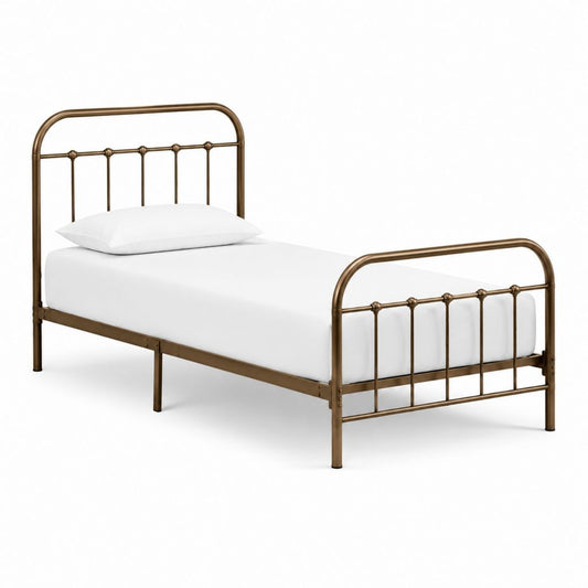 Metallbett Bettgestell Bronze Stahl rechteckig 90 x 200 cm
