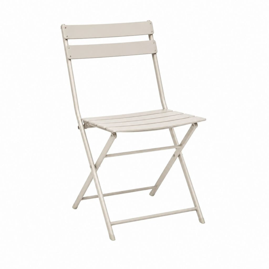 Klappstuhl Gartenstuhl Beige pulverbeschichteter Stahl 46 x 42 x 80 cm