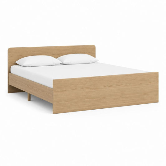 Doppelbett Bettgestell Eiche Natur aus Spanplatte rechteckig 160 x 200 cm