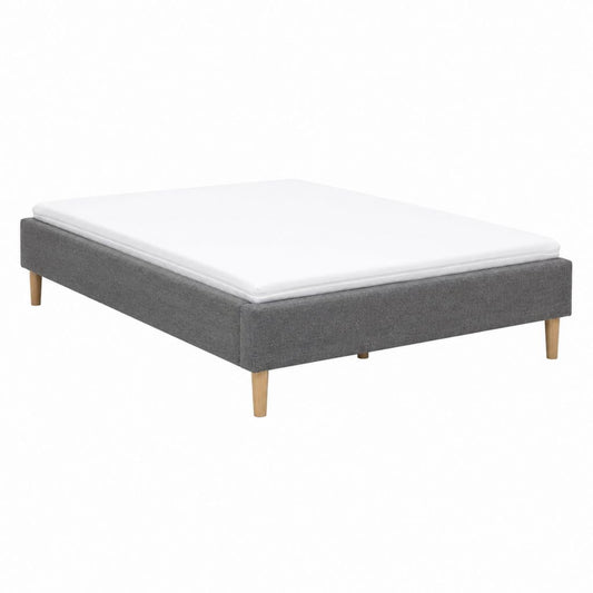 Polsterbett mit Matratze Grau Polyester Rechteckig 140 x 200 cm